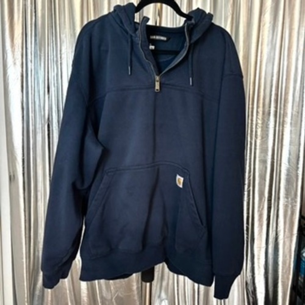 Carhartt Rain Defender Navy Quarter Zip Hoodie
